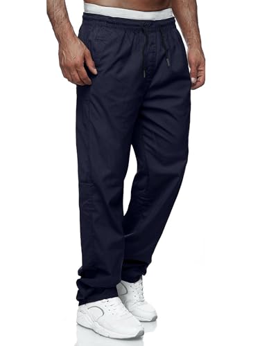 Comdecevis Mens Casual Drawstring Sweatpants with Utility Pockets Gym Cargo Joggers Pants for Men Dark Blue XL