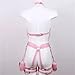 PRIOUTZ Women Punk Belts PU Leather Body Chain Waist Belt BDSM Lingerie Bondage Lingerie Bodysuit Goth Belt Harness(Pink)