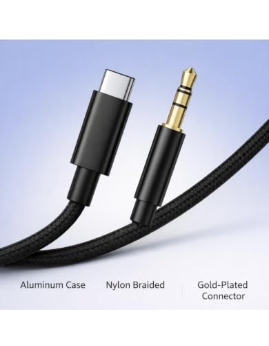 Image of USB C to 3.5mm Audio Jack Cable, Type-C to 3.5mm Headphone, Car Stereo Aux Cable Compatible with Phone 15 /15 Pro /15pro Max, Samsug Galxy S24 /S23 Ultra /S22+ /S21+ /S21FE & Other C Devices