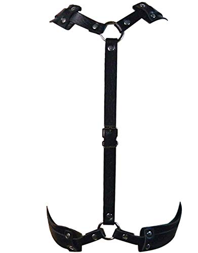 Men's Punk Faux Leather Body Chest Harness Belt with Metal O-rings Adjustable Buckle Straps Clubwear Costume2