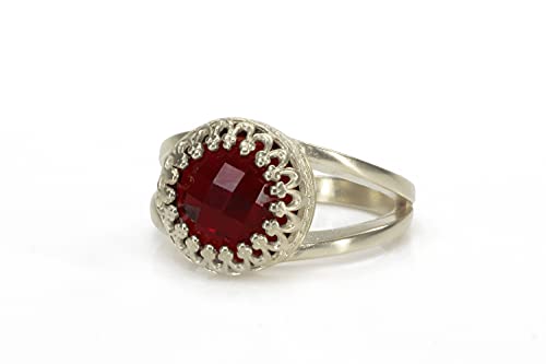 Bague grenat en argent 925 et or 14K : l'éclat d'un bijou artisanal d'exception