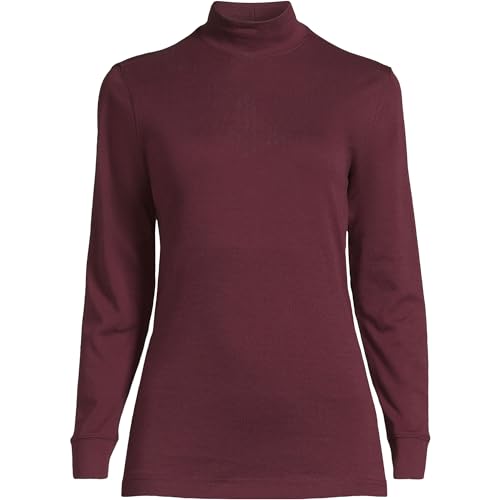 Image of Lands' End Women's Cotton Mock Turtleneck