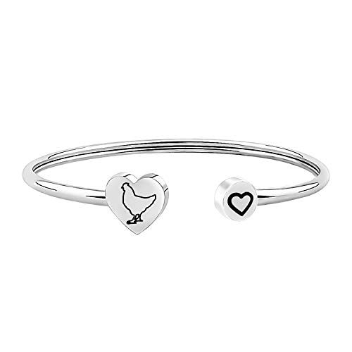 CENWA Pet Lover Gift Poultry Lover Gift Chicken Charm Bracelet Chicken Jewelry Chicken Lover Gift (Chicken br S)