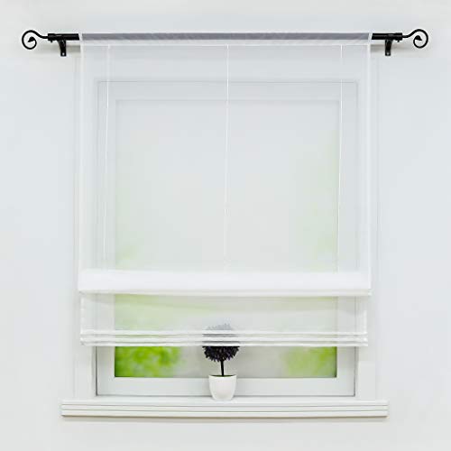 Joyswahl Voile Raffrollo mit Tunnelzug Transparente Unifarbiges...