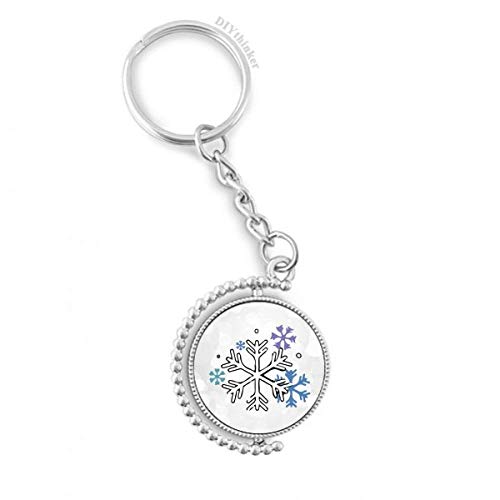 Llavero de nieve de invierno con anillo Pilgrim y acabado giratorio ilustrado