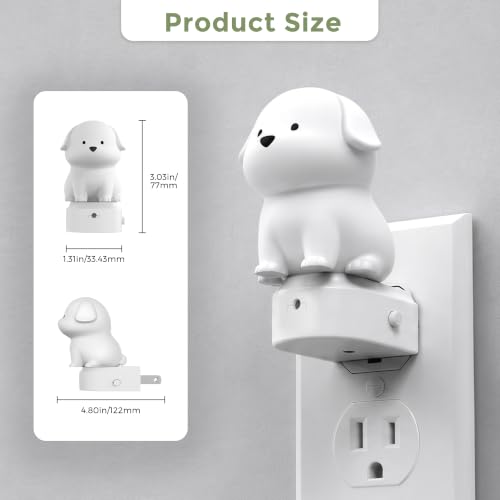 Image of L LOHAS LED Plug in Night Light for Kids, 3D Cute Puppy Night Light