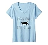 Photo Gallery donna cat lover funny - boys whatever cats forever maglietta con collo a v Photo Gallery donna cat lover funny - boys whatever cats forever maglietta con collo a v
