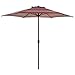 Abba Patio Striped Patio Umbrella 9-Feet Outdoor Market Table Umbrella with Push Button Tilt and Crank, Red Striped