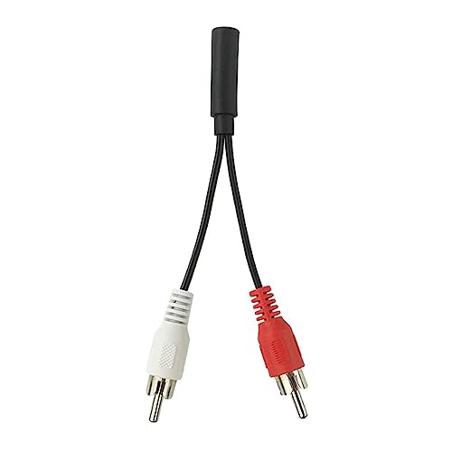C&E M-30S1-01260 3.5mm Stereo to Dual RCA Audio Adapter Cable Female to Dual RCA Male 3.5mm, Red/White, 15.24 cm for Tablet, Laptop (6 inches)