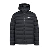NORTH RIDGE Men's Tech Down II Jacket with Adjustable Hood & 550 Fill Power Down, Water Repellent, Durable Ripstop Fabric, Puffer Winter Coat (UK, Alpha, L, Regular, Regular, Black)