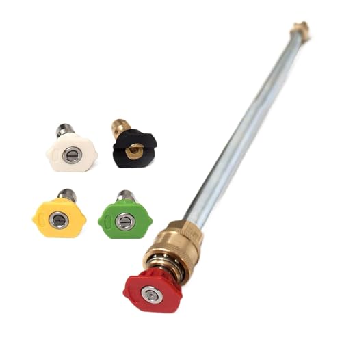 Baguette d'eau haute pression, tige d'extension pour nettoyeur haute pression,Tige d'extension pour lave-auto haute pression 4000 PSI - Avec 5 embouts de buse pour un nettoyage efficace des taches de