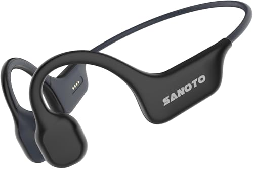 SANOTO bone conduction headphones, Open Ear Bluetooth 5.0 Headphones Sports Bone Conduction Wireless IPX7 Waterproof Sweatproof Sports Headphones Bicycle Cycling