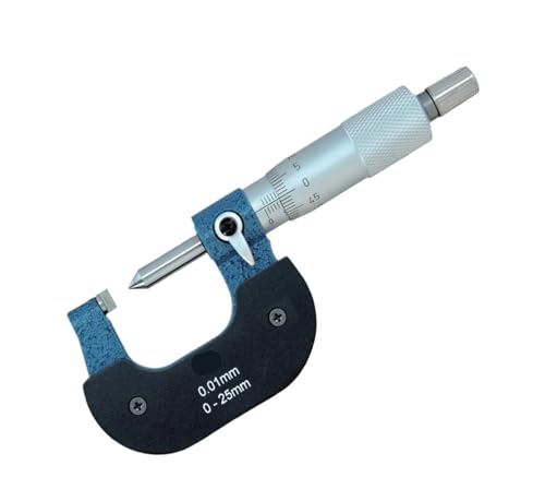 Micrómetro exterior de 0-25 mm con precisión de 0,01 mm tipo C y tope de trinquete