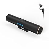 MUCW MU-C03 Wired Clip-On Soundbar PC Speaker for Monitor and Laptop, USB and Type-C Plug-and-Play Computer Speaker with Honeycomb Mesh Design, Desktop Office Audio, Black