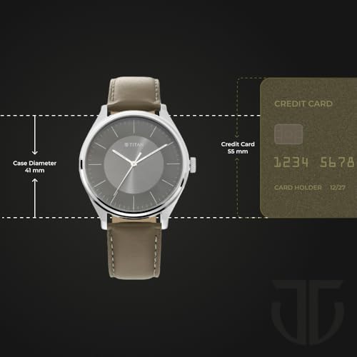 Titan Men's Urban Edge Lustrous Olive Dial Leather Watch-NP1802SL08