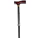 Carex Folding Adjustable Handle Cane with Walnut Handle - Foldable Walking Cane for Women and Men - Adjustable Height (33