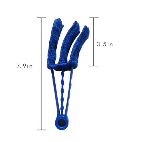 Image of Cleaner Tools for Window Shutters Air Conditioner Dust with 3 Microfiber Sleeves - Mini Duster and Brush,for Keyboard,Car Air Vent, Vehicle Blind Dust Cleaning Tool for SUV, Truck, RV, Blue