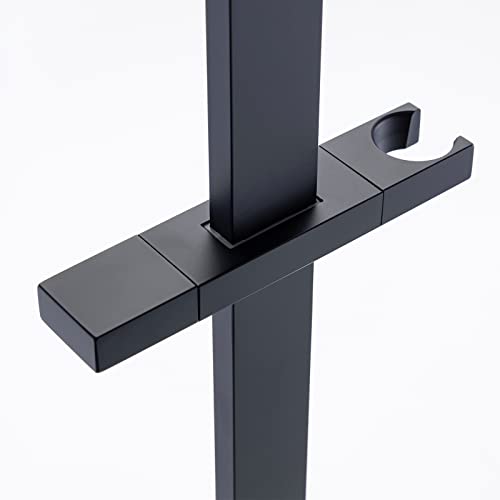 Pattlye Brass Shower Slide Bar With Height And Angle Adjustable Handheld Shower Head Holder Wall Mount Shower Wand Bracket, Matte Black, Pt004 #TOP5
