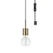 Globe Electric 65980 Leila Pendant, 5.9", Black With Brass