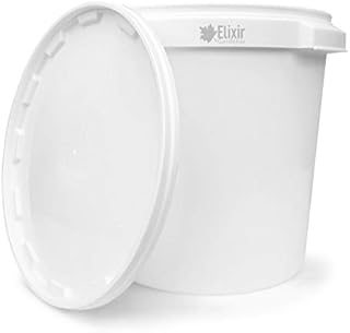 Elixir Gardens Strong Heavy Duty White Multi-Purpose Plastic Storage Containers Tubs Buckets with Lids | Available sizes 0.5, 1, 5, 10, 15, 25, 30 Litre| 5.0 Litre x 1