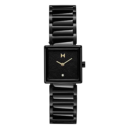 MVMT Frost Womens Watch, 22 MM | Stainless Steel Band, Analog Minimalist Watch | Black Ice