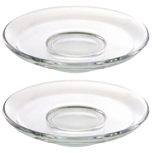 SEWACC Sottobicchieri in Vetro Trasparente 85X85 CM Set 2 Pezzi Piattini Rotondi Multiuso per Tazze da tè Decorazione Tavolo per Casa Bar e Ristorante Riutilizzabile