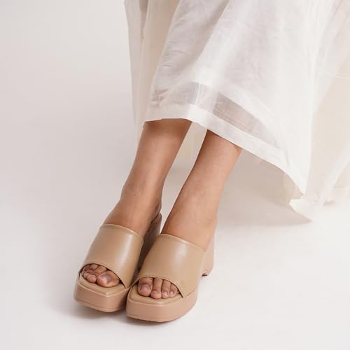 Image of JM LOOKS Women's Wedge Sandals - Open Toe Slip-On with Comfortable Sole | Stylish & Easy to Daily and Casual Outfits