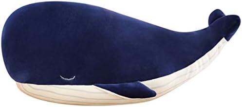 LVPU Down Cotton Soft Simulation Big Blue Whale Dolphin Doll Plush Toy (9.8 inches)