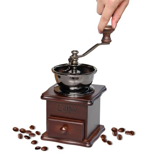 Molino de | Herramienta de molienda retro | Molino de madera para pimienta, especias, nueces y cereales, decoración de la tienda de oficina en el hogar