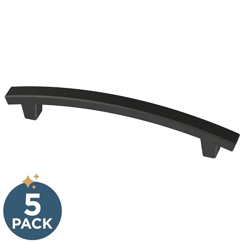 Franklin Brass (5-Pack) – Matte Black Cabinet Handles, 5-1/16 Inch Hole Center, Pulls for Drawers, Kitchen Cabinet Door, Dressers | Pierce by Franklin Brass - Used condition - Image 2