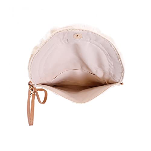 Gets Summer Handmade Crossbody Bag Straw Clutch Envelope Purse Wallet For Women (Raffia Fringed Khaki) #TOP5