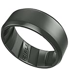 RIFLD Men's Tactical Silicone Rings, 9mm Wide 2.5mm Thick Rubber Wedding Bands for Him, Breathable Working Man's Performance Ring