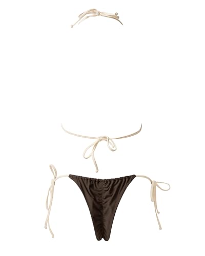 Image of MOSHENGQI Women Sexy Brazilian Bikini 2 Piece Spaghetti Strap Top Thong Swimsuit Bathing Suit