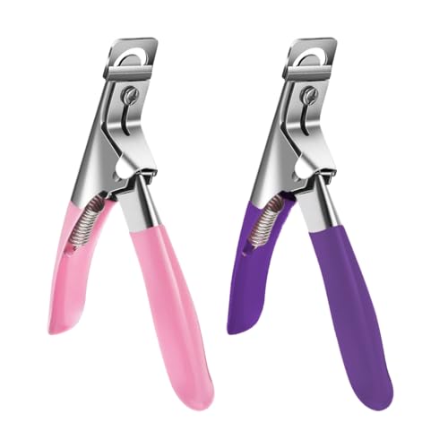 LQIOACU 2 Piezas Corta Uñas Acrilicas, Cortaúñas Postizas De Acero Inoxidable, Cortador De Uñas Profesional Cortaúñas Cápsulas, Cortaúñas Para Uñas Postizas y Uñas De Gel