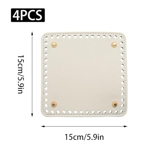 WINDAWNKE 4Pcs Square Bag Bottom Bases 6 x 6 Inch, PU Leather Purse Bottom Pads for Handbags, Craft Supplies - Thumbnail 2