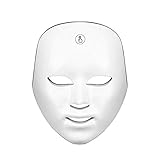 Sistema LED de cuidado facial actualizado, 8 colores Máscara facial con luz LED - No se requieren cables con botón táctil para el cuidado de la piel Limpiador facial Antienvejecimiento Antiarrugas