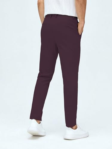 Image of AVANOVA Men's Classic Dress Pants with Side Pockets | Solid Tapered Suit Trousers, Business Formal Office Wear Regular Fit Pants, Stretchable Blend Slim Carrot Fit (Trouser 255)