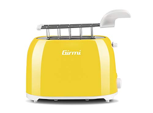 Girmi TP1005 - Tostador (1 rebanada(s), Amarillo, De plástico, Botones, Giratorio, 750 W, 230 V)