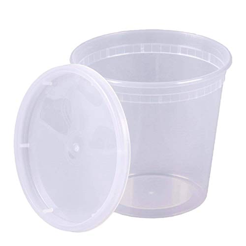 10 count 24 oz. Microwavable Translucent Plastic Deli Container and Lid Combo Pack w/Signature Party Picks