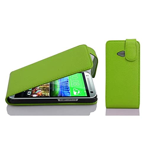 cadorabo Coque pour HTC One M8 Mini en Vert Perroquet - Housse Protection en Style Flip en Similicuir Structuré - Etui Poche Folio Case Cover