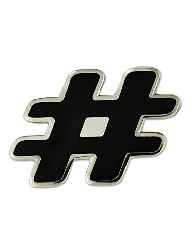 PinMart Hashtag Symbol Enamel Lapel Pin – 1 Piece