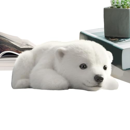 Peluche de oso polar – Decoración de animal de peluche de oso suave | Animal de peluche ultra abrazo de 18 cm | Adorable compañero cómodo que mejora la decoración del dormitorio y el regalo perfecto