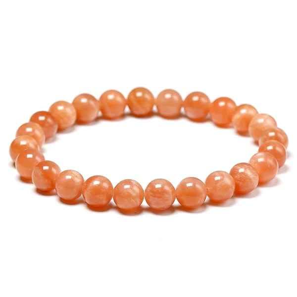 Exquisite 8MM Authentic Lab Certified Natural Sunstone Bracelet | Adjustable, Unisex, Healing Crystal Beads | for Enhanced Well-being and Personal Empowerment