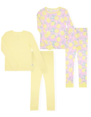 Sleep On It Girls Pajama Sets Soft Breathable Viscose Bamboo Toddlers Girls Pajamas with Fun Prints Sizes for Kids Sleepwear