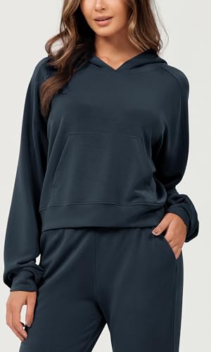 ODODOS Modal Soft Long Sleeve Cropped Hoodie for Women Oversized Pullover Sweatshirts with Pocket4