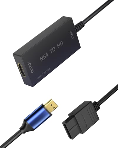 TriverseTech HDMI Converter for N64, Gamecube, SFC & SNES – Convert S-Video to HDMI (Cleaner Output Than RCA Composite) – Plug & Play Adapter with 1.5m HDMI Cable, No External Power Required