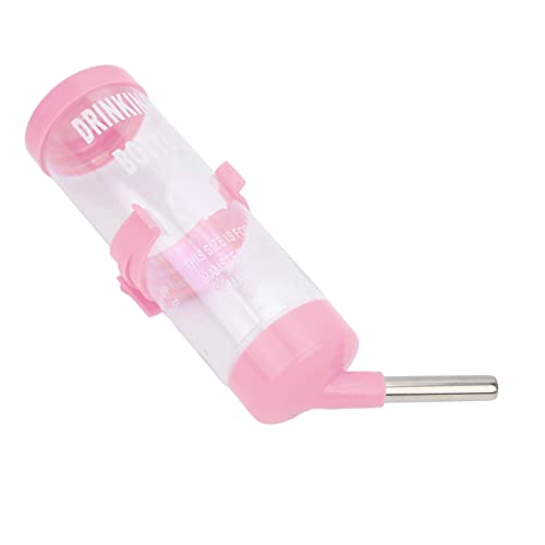 Hamster Water Bottle Dispenser, Spillproof Dispenser Automatic No Drip Hamster Drinking Fountain Water Bottles Water Bottle No Drip Hamster Bottles For Small Animals Rabbit Guinea Pig(Pink)
