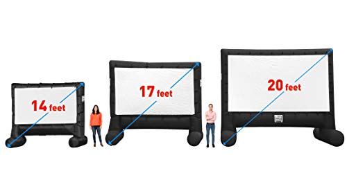EasyGo Products 14' Inflatable Mega Movie Screen - Canvas Projection Screen for Outdoor Parties - Movie Cinema is Guaranteed to Thrill and Excite. Includes Inflation fan, Tie-Downs and Storage bag