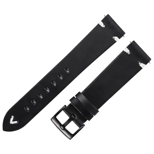 Bracelet de montre 22 mm cuir de vachette véritable vintage pour homme