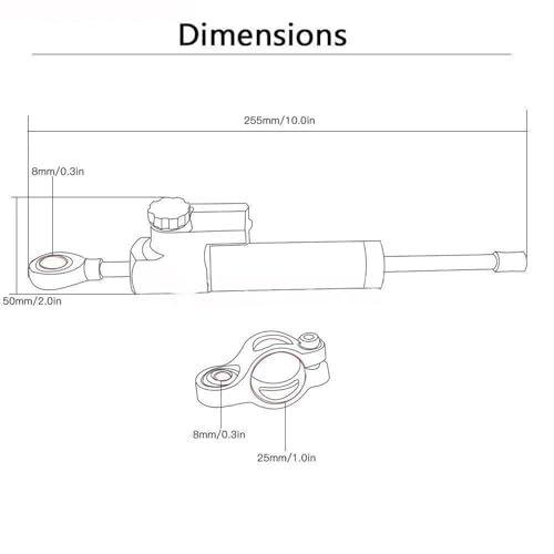 Stabilisateur de direction réglable pour moto CBF1000 de 2010 à 2017 - 2